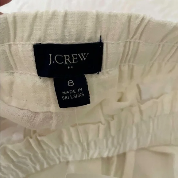 NWT J. Crew Factory White Linen Blend Drawstring Pants Sz 8 - Picture 10 of 16